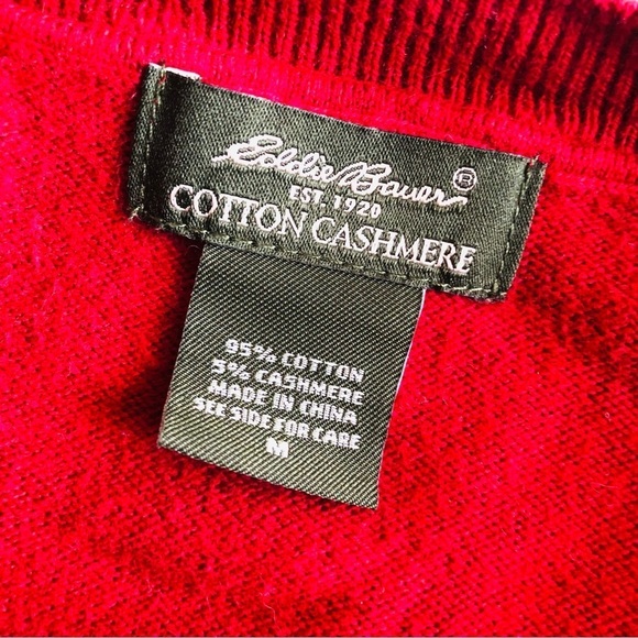 Eddie Bauer V-Neck Cashmere Blend Sweater Top - Picture 5 of 7